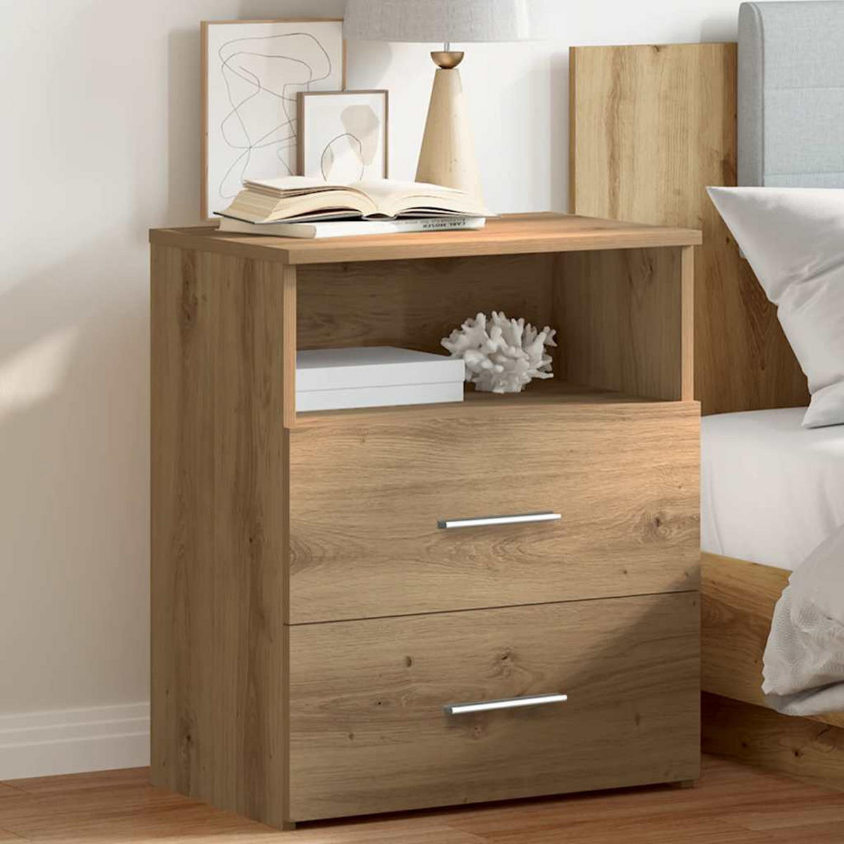 NACHTTISCH Artisan-Eiche 50/32/60 Cm Holzwerkstoff - Braun, Holzwerkstoff (32/60/50cm) - vidaXL