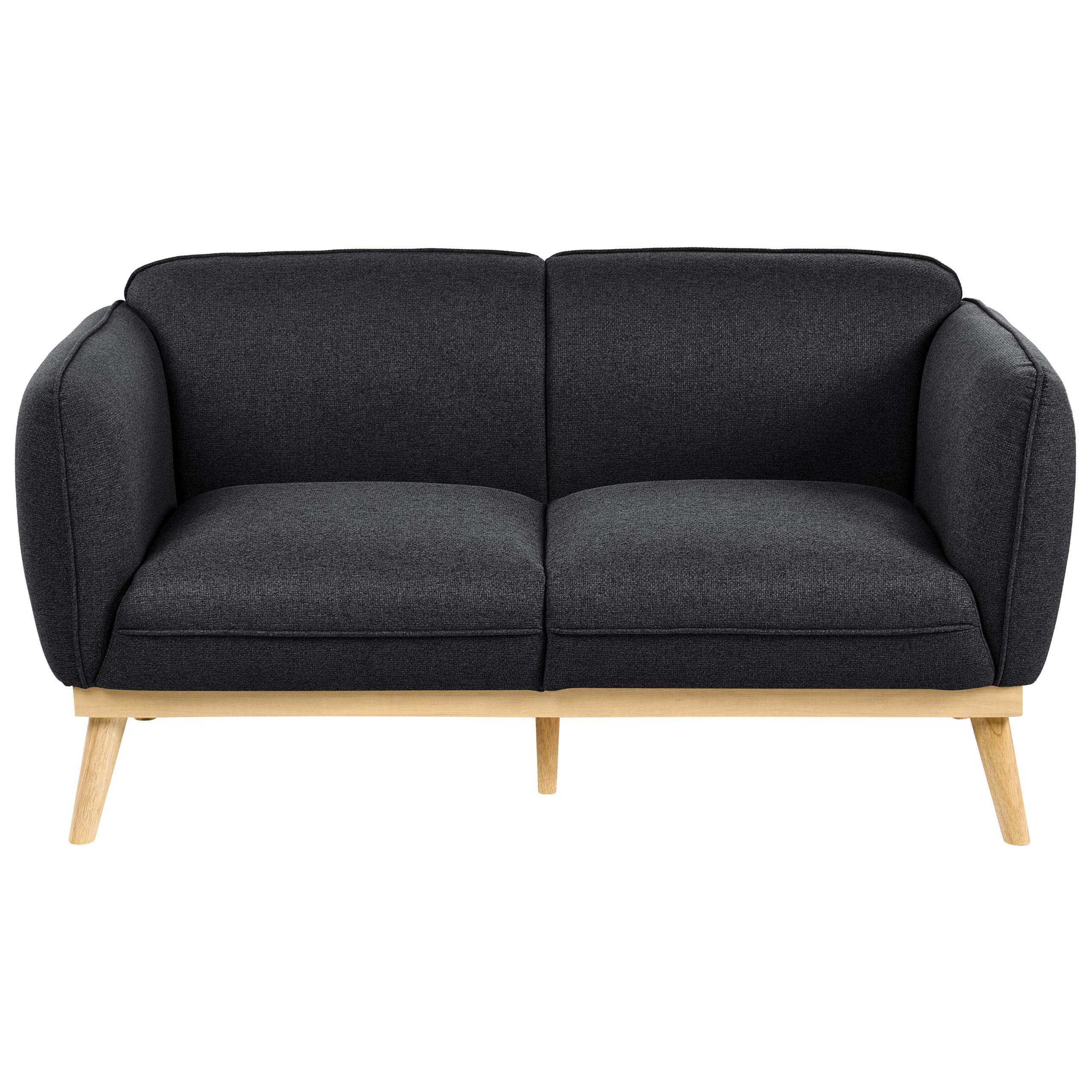 2-SITZER-SOFA Stoff Schwarz Ljung - Hellbraun, Textil (160/82/82cm) - Beliani