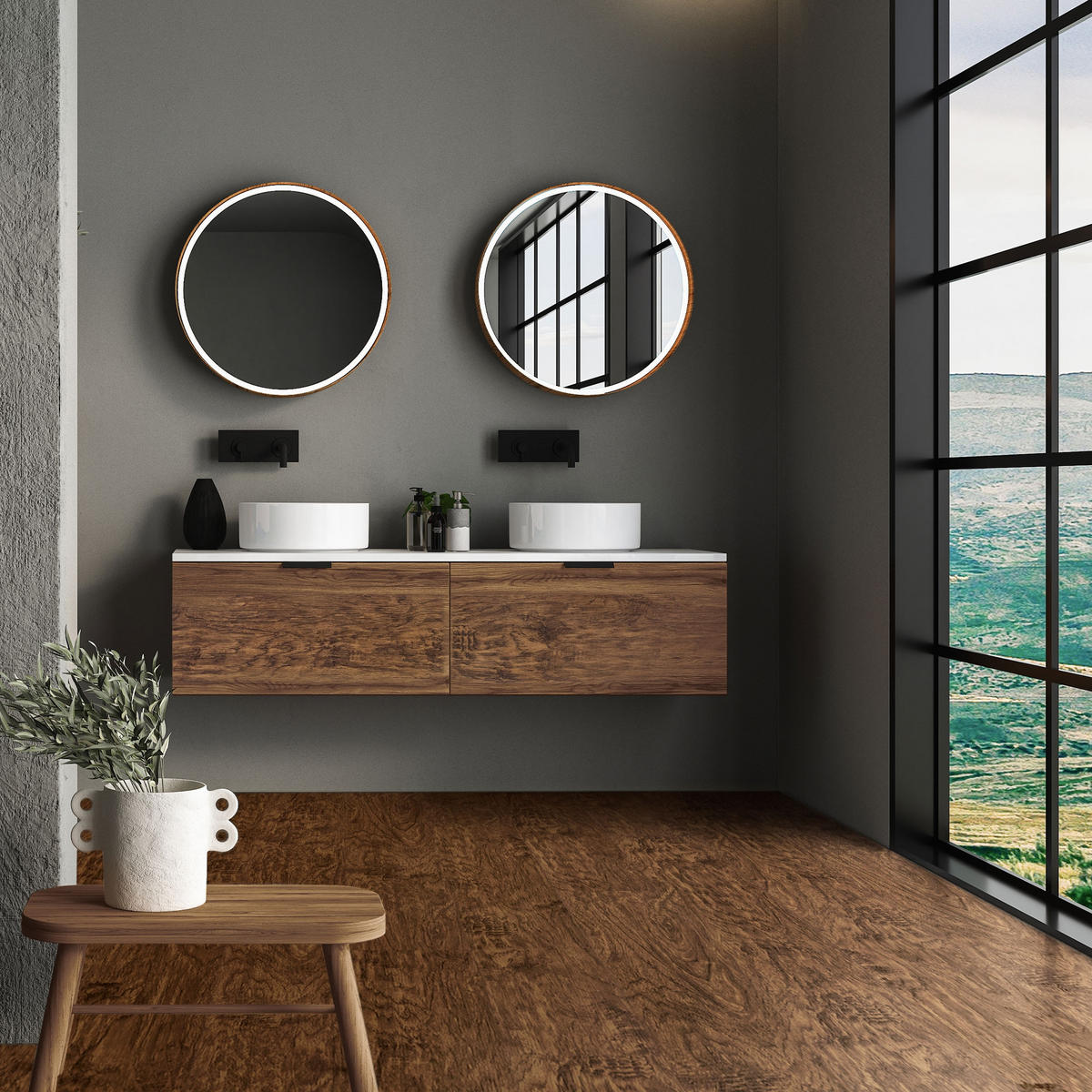 VINYLBODEN 3,08 m² - Graubraun, Kunststoff (122/18/0.42cm) - ML-DESIGN
