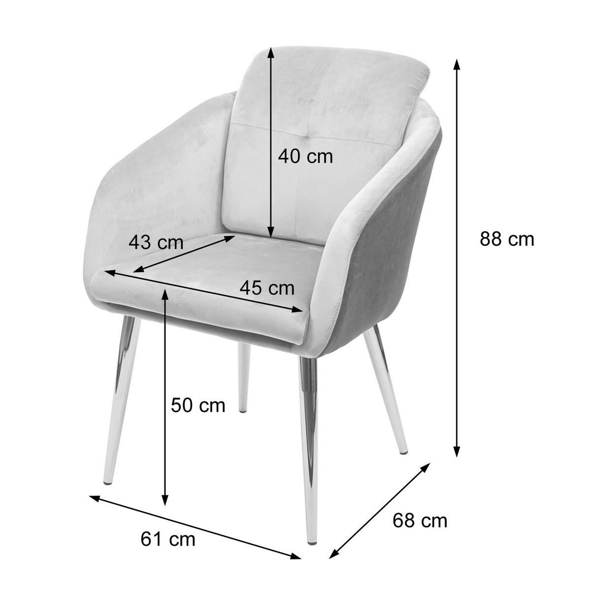 ESSZIMMERSTUHL Grau - Grau, Textil (61/88/68cm) - MCW