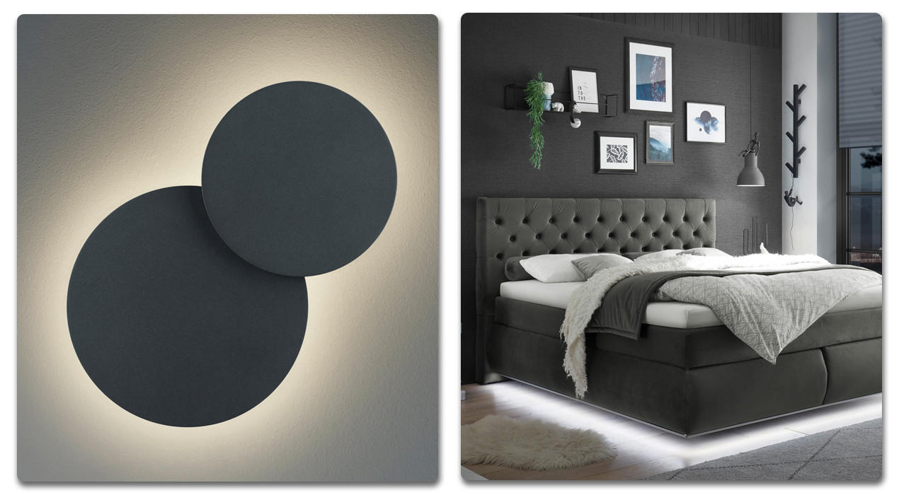 Schlafzimmer in Grau: Indirekte Beleuchtung