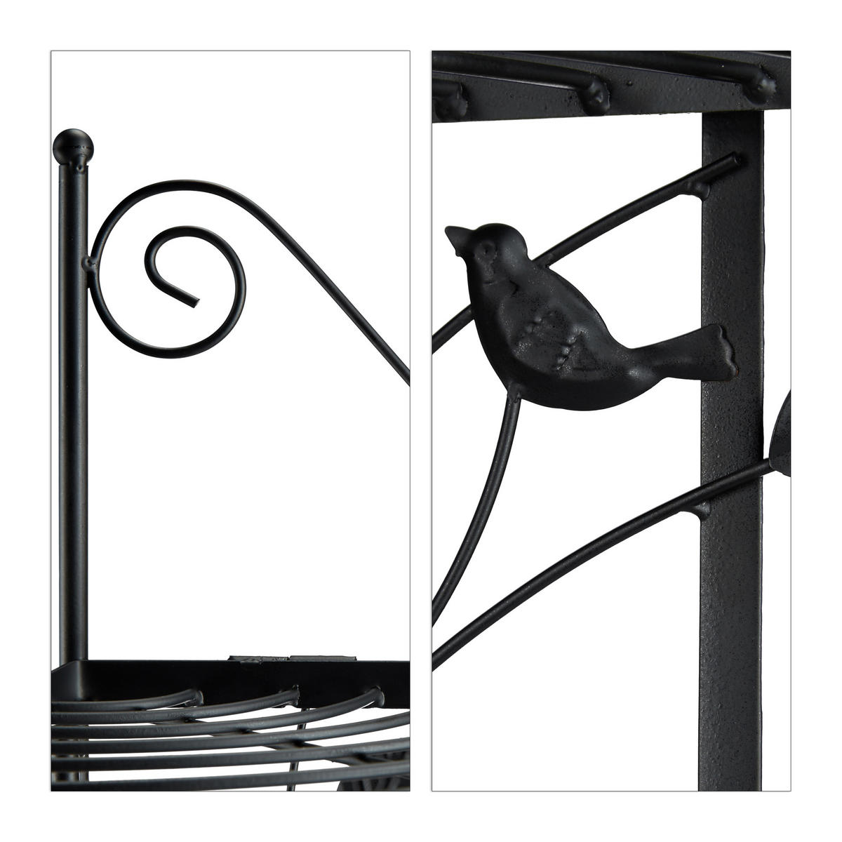 PFLANZENTREPPE - Schwarz, Metall (36/160/36cm) - Relaxdays