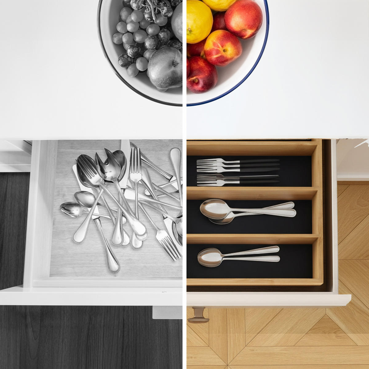 BESTECKKASTEN Bambus - Multicolor, Holz/Holzwerkstoff (35.5/5/25.5cm) - Relaxdays