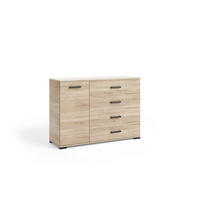 KOMODA ALBANO, 120/83/40 cm se 4 zásuvkami, počet dvířek: 1, dub Sonoma - Sonoma dub, kompozitní dřevo (120/83/40cm) - MASSENO
