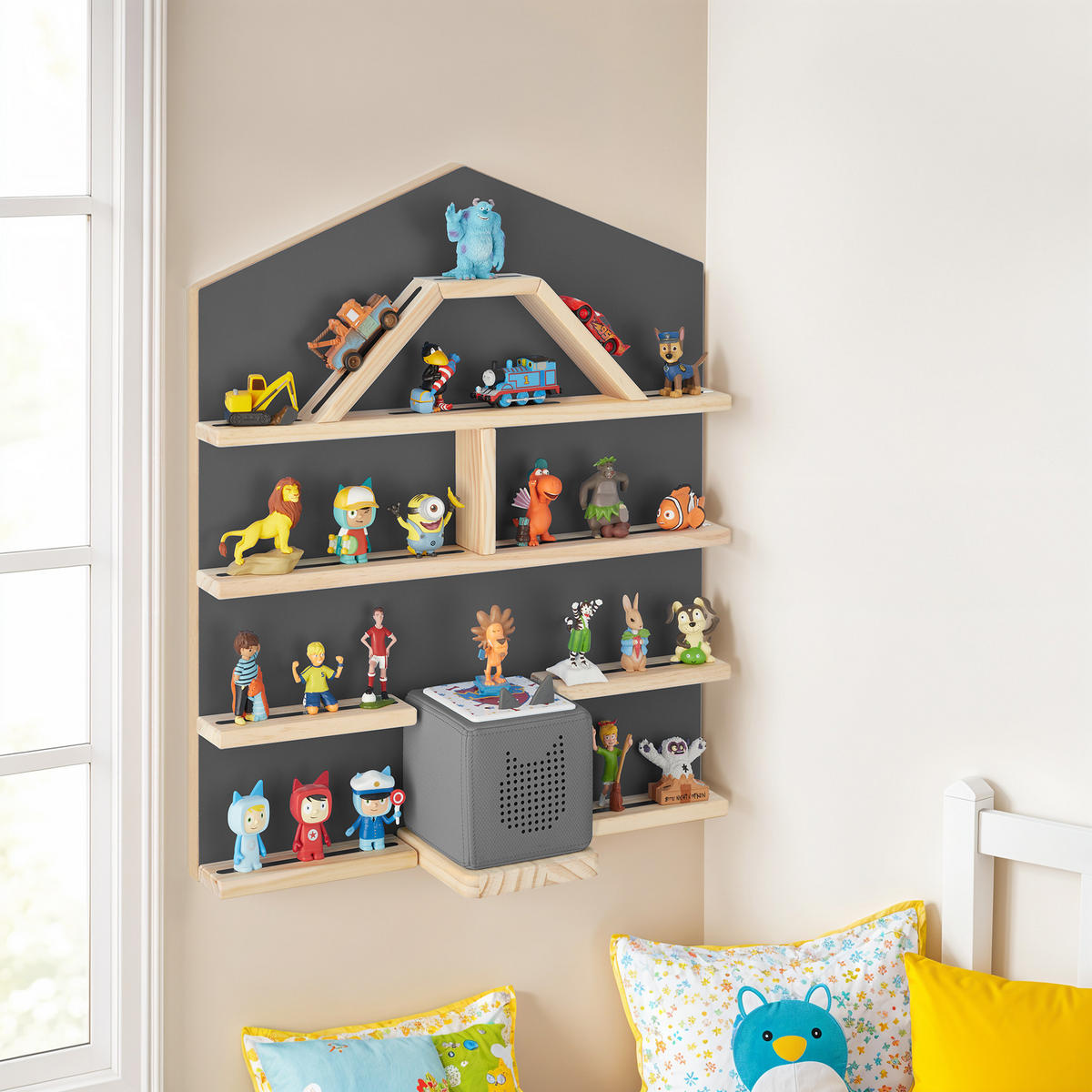 WANDREGAL Mylittle Story,50 x 15,5 x 60 cm,anthrazit - Anthrazit, Holz (50/60/15.5cm) - tectake