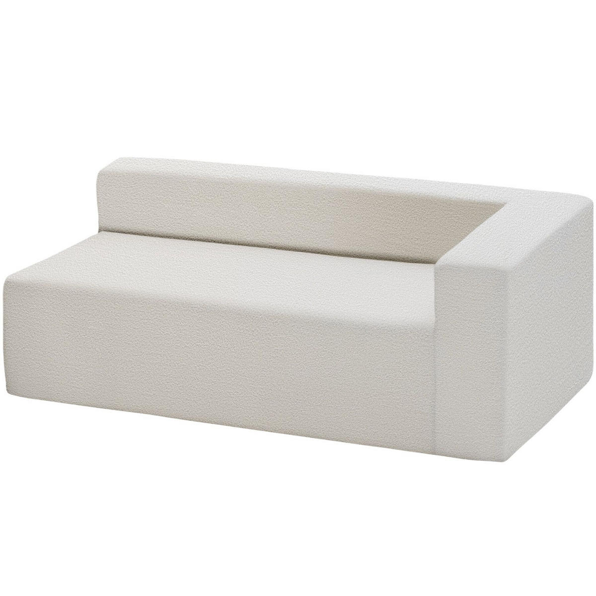 SOFA Relax, keine Montage, 250 cm Breite, Bouclé creme - Creme, Kunststoff/Textil (250/162cm) - tectake