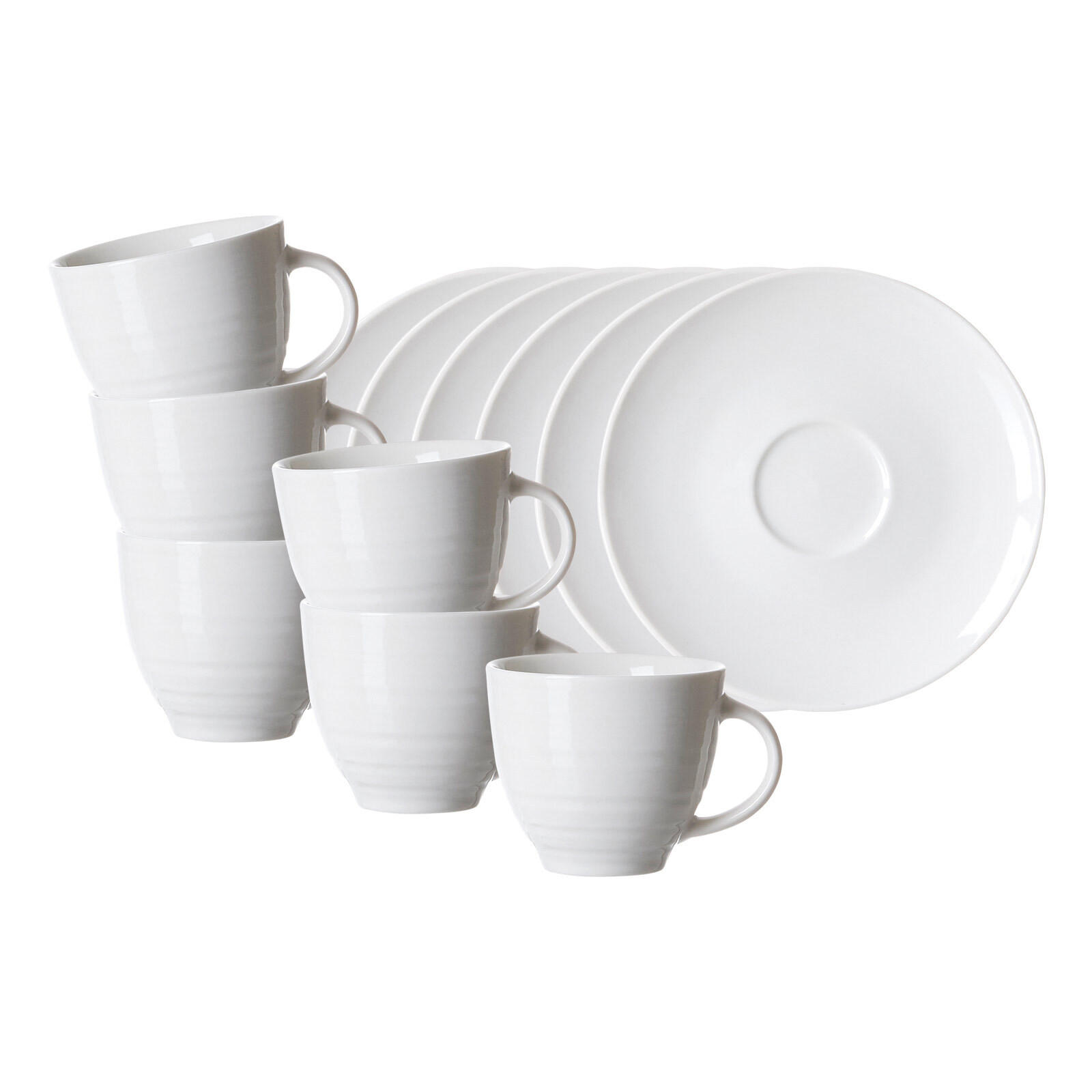 ESPRESSOTASSEN MIT UNTERTASSEN Suomi Beige 90 ml 6er Set - Beige, Keramik (0.09L) - Ritzenhoff Breker