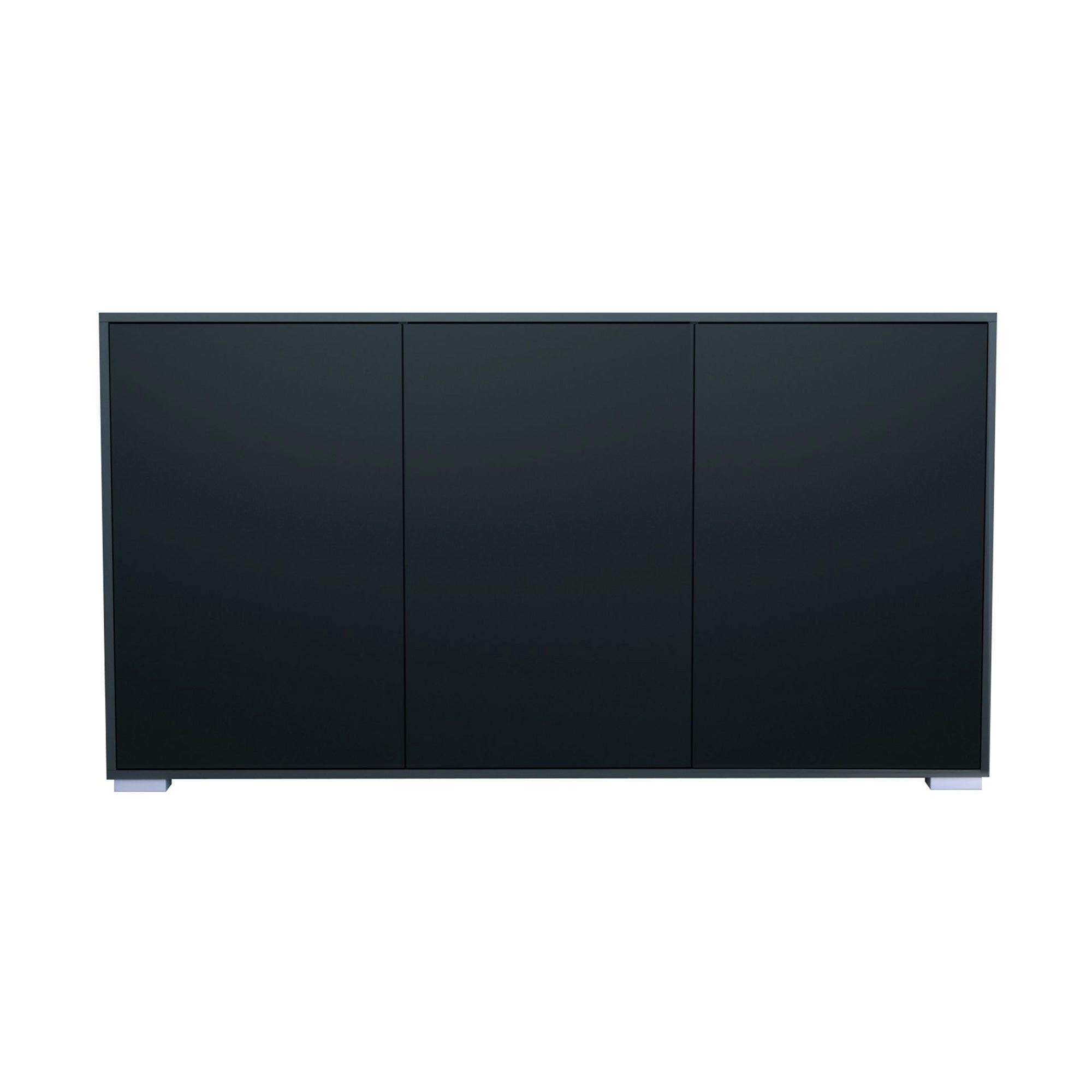 SIDEBOARD Elena, Kommode mit Push-to-Open, Made in Germany, Moderner Schrank, Anthrazit matt/Schwarz matt (152,5 x 83 x 37 cm) - Schwarz, Holzwerkstoff (152.5/83/37cm) - InnoFurn