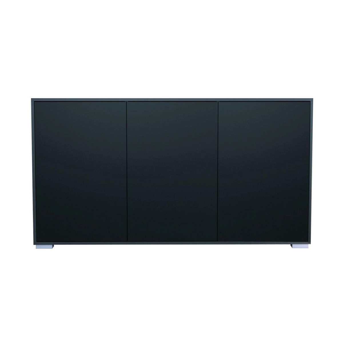 SIDEBOARD Elena, Kommode mit Push-to-Open, Made in Germany, Moderner Schrank, Anthrazit matt/Schwarz matt (152,5 x 83 x 37 cm) - Schwarz, Holzwerkstoff (152.5/83/37cm) - InnoFurn