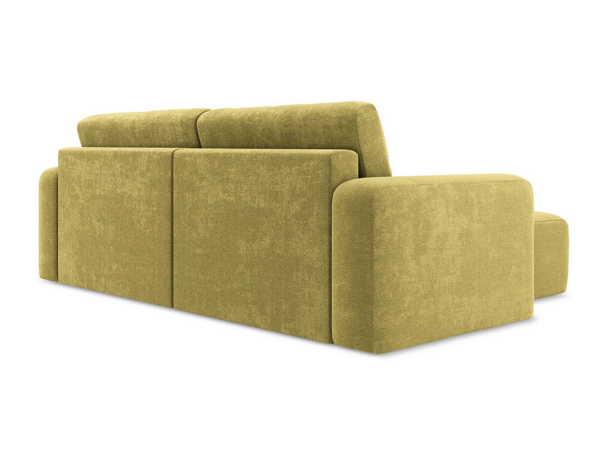ECKSOFA mit Schlaffunktion links Chenille Stoff Grün - Limette/Schwarz, Kunststoff/Textil (149/244cm) - Makamii