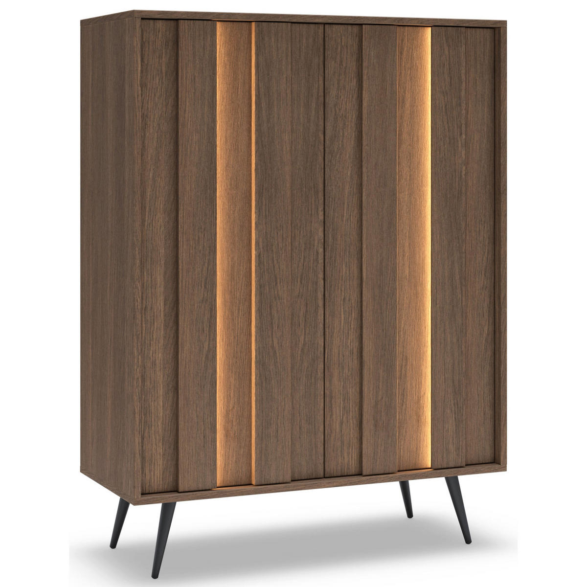 KOMODA Amaro, dub, 93 cm - černá/barva dubu, kov/kompozitní dřevo (93.5/125.6/40cm) - Selsey