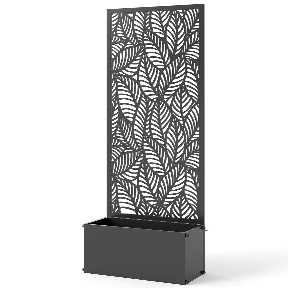 HOCHBEET DE-12320 mit Rankgitter 2-in-1, 45/21,5/110 cm Schwarz - Schwarz, Metall (45/110/21.5cm) - ComfortXL