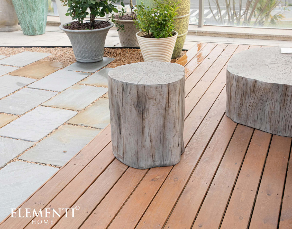 BEISTELLTISCH DAINTREE aus GF-Beton, Wetterbeständig, 49x47x51 cm - Grau, Naturmaterialien (49/47/51cm) - Elementi