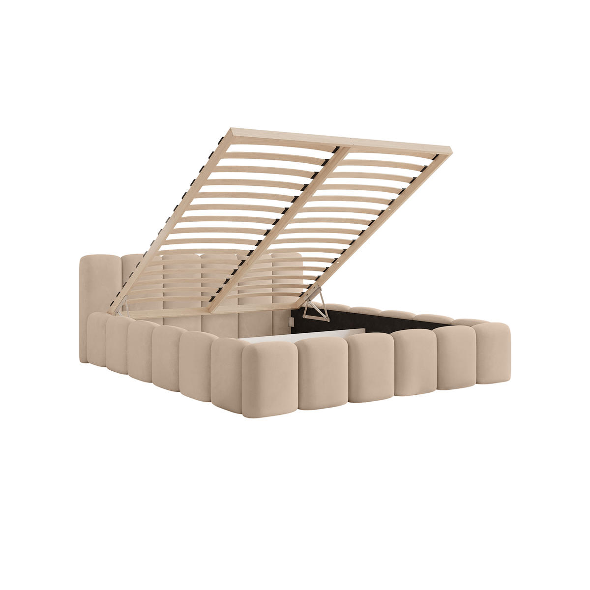 POLSTERBETT Limata 200x200 cm, Beige - Beige, Textil (200/200cm) - Fedve