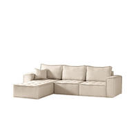 ECKSOFA Sande In Raven - Creme, Holzwerkstoff/Textil (292/192cm) - Fun Möbel
