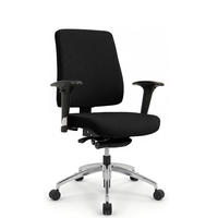 BÜROSTUHL Basic Stoff Schwarz - ergonomisch, 150 kg belastbar, Sitzhöhe 46-58 cm - Schwarz, Kunststoff/Textil (65/97/68cm) - Versee