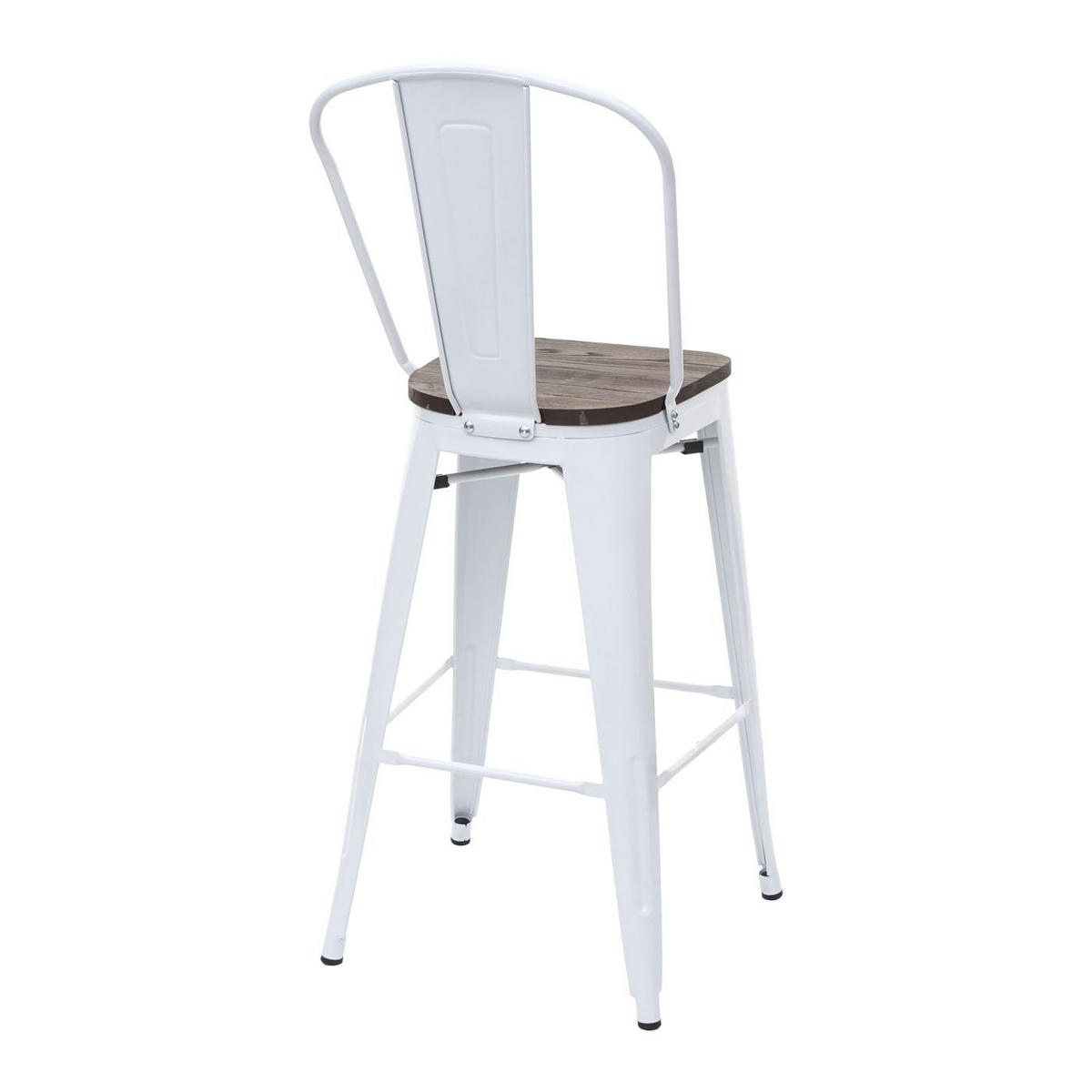 BARHOCKER INKL. HOLZ-SITZFLÄCHE Weiß - Weiß, Holz (50/117/45cm) - MCW