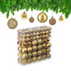 150-TLG.WEIHNACHTSKUGELN-SET - Goldfarben, Kunststoff (6/7/6cm) - Relaxdays