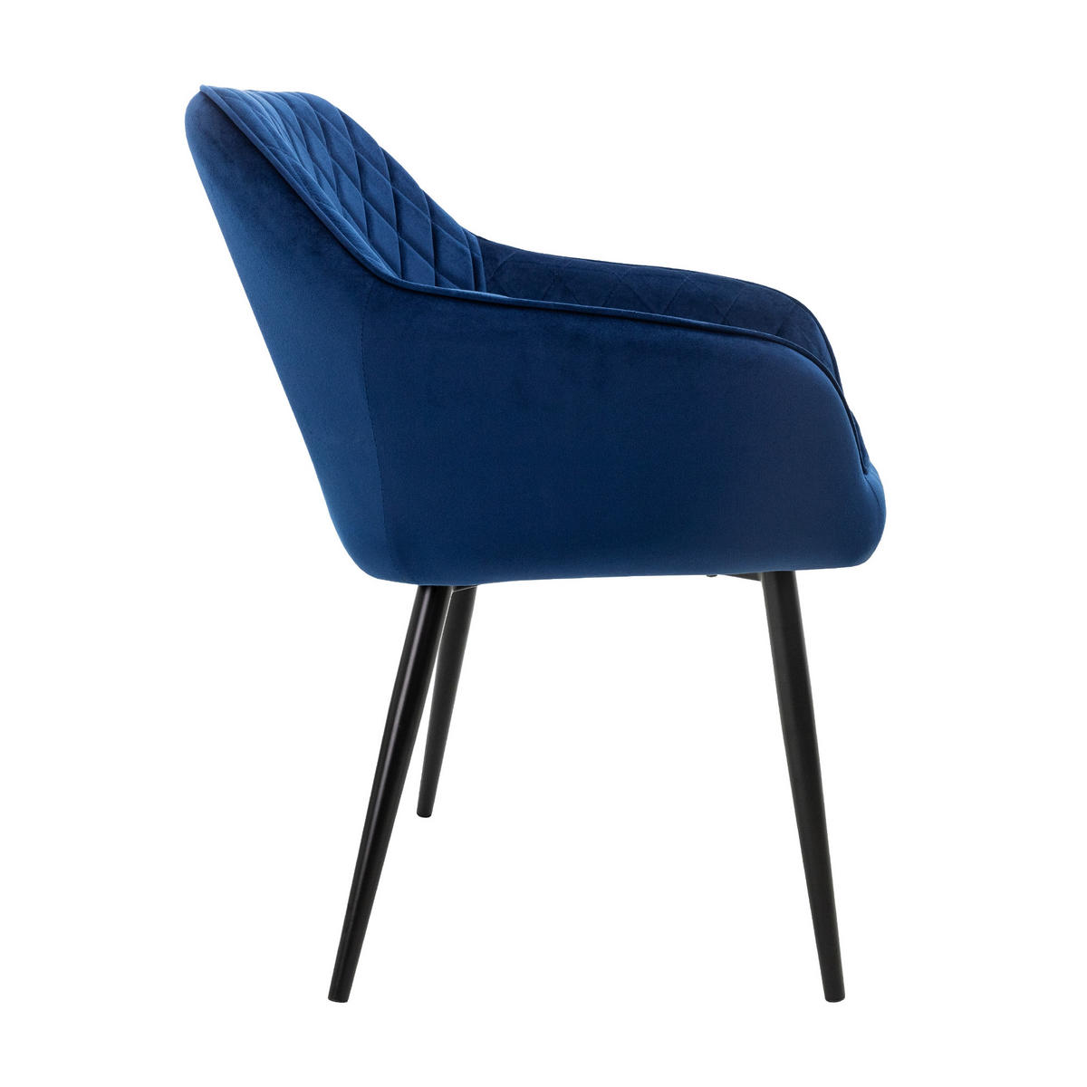 ESSZIMMERSTUHL Samt Dunkelblau 2er Set - Blau, Metall (63/80/60cm) - ML-DESIGN