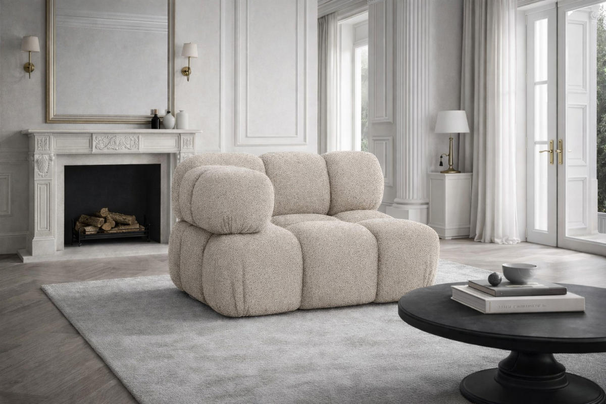 ECKMODUL, Für Modulares System, Stoff Abriamo, Beige, Selia - Beige, Holz (95/70/95cm) - Kaiser Möbel