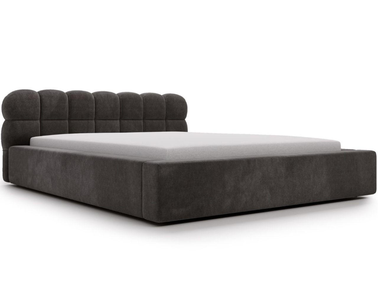 POLSTERBETT Plaza 140x200 Dunkelgrau - Dunkelgrau/Naturfarben, Holz/Kunststoff (140/200cm) - Graingold