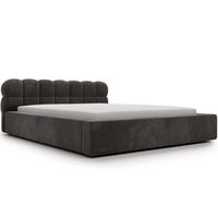 POLSTERBETT Plaza 160x200 Dunkelgrau - Dunkelgrau/Naturfarben, Holz/Kunststoff (160/200cm) - Graingold