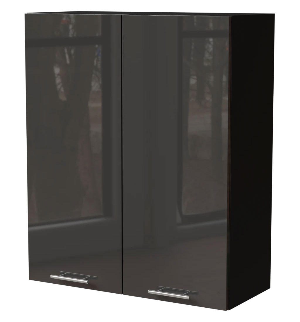 Feldmann-Wohnen Küchenhängeschrank Graphit, Schwarz 80x96x32.5 cm
