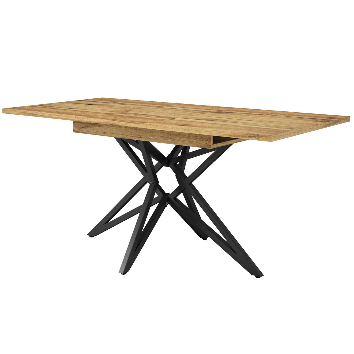 ESSTISCH 120/160/66,1 cm Walnuss aus MDF und Metall mit Ausziehfunktion - Braun, Holzwerkstoff (120/80/66.1cm) - OKMYHOME
