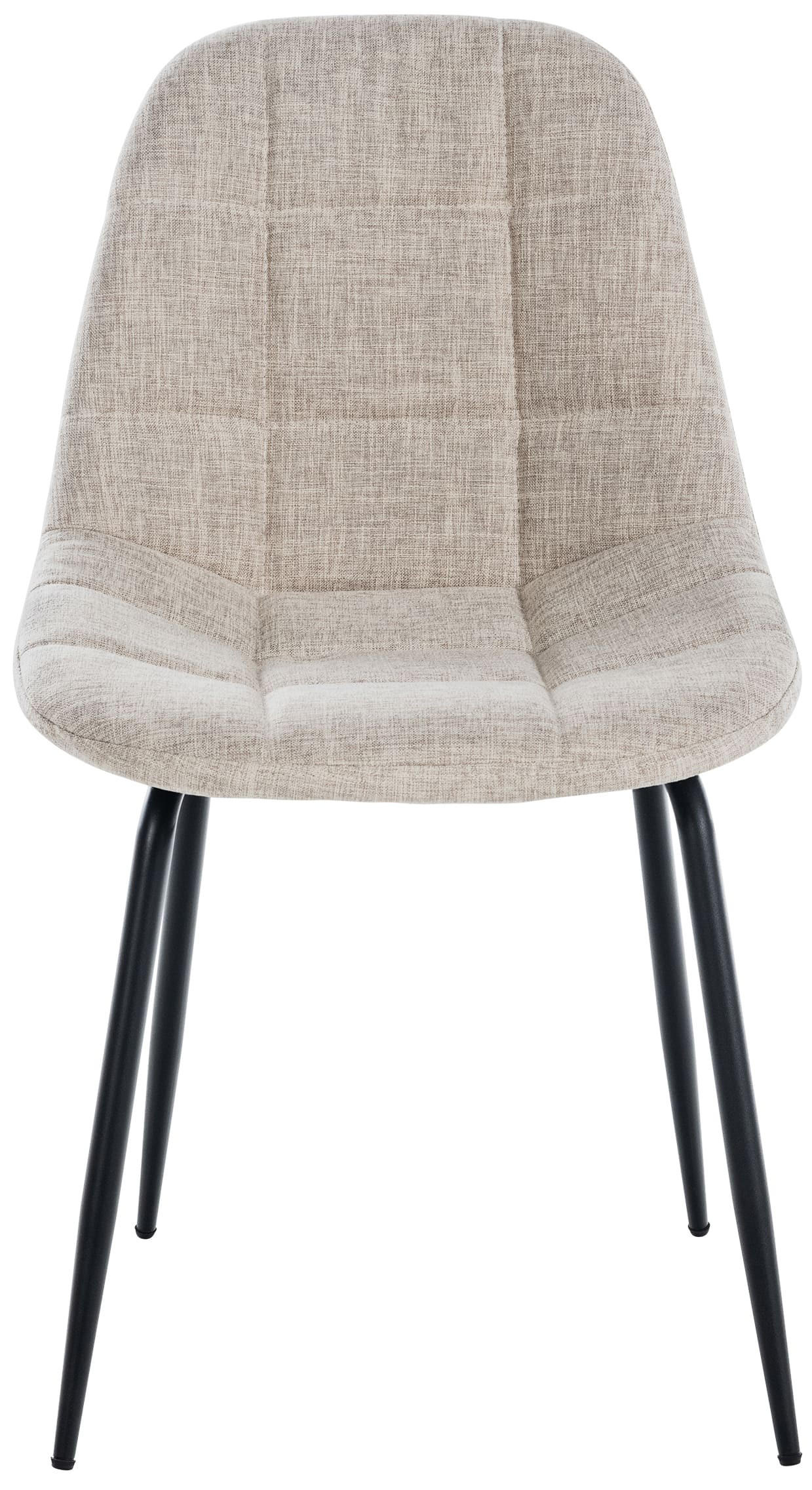 STUHL 2er Set Stoff creme - Creme/Schwarz, Textil/Metall (46/82/52cm) - CLP