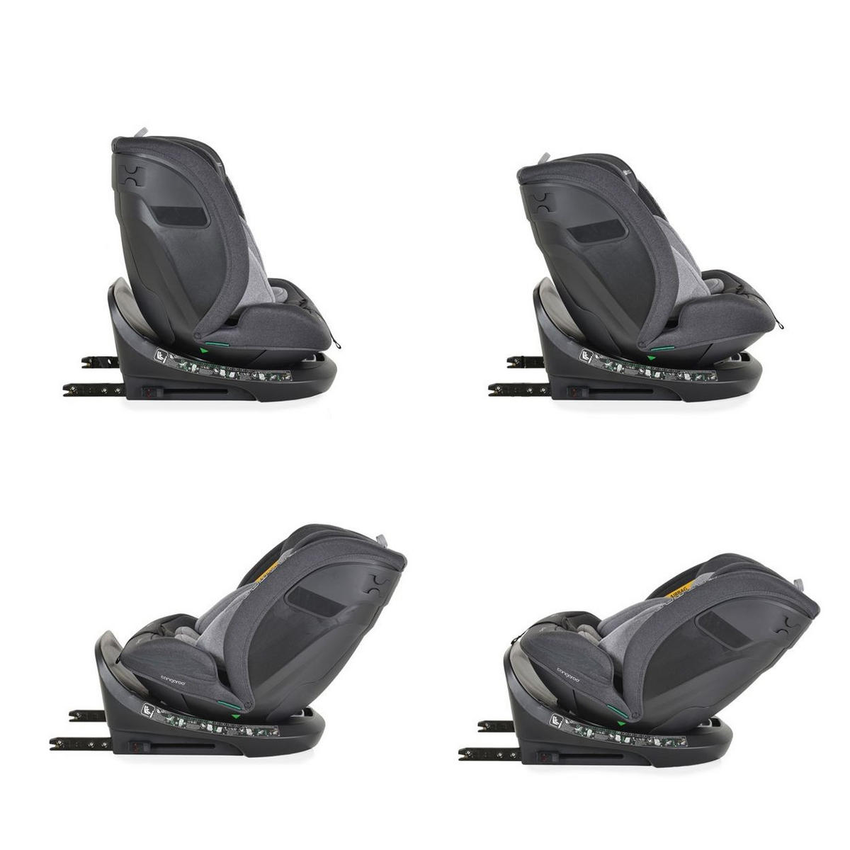 KINDERSITZ Draco i-Size grau (40-150cm) Isofix, 360° drehbar, Top Tether - Grau, Kunststoff (45/59/48cm) - Cangaroo