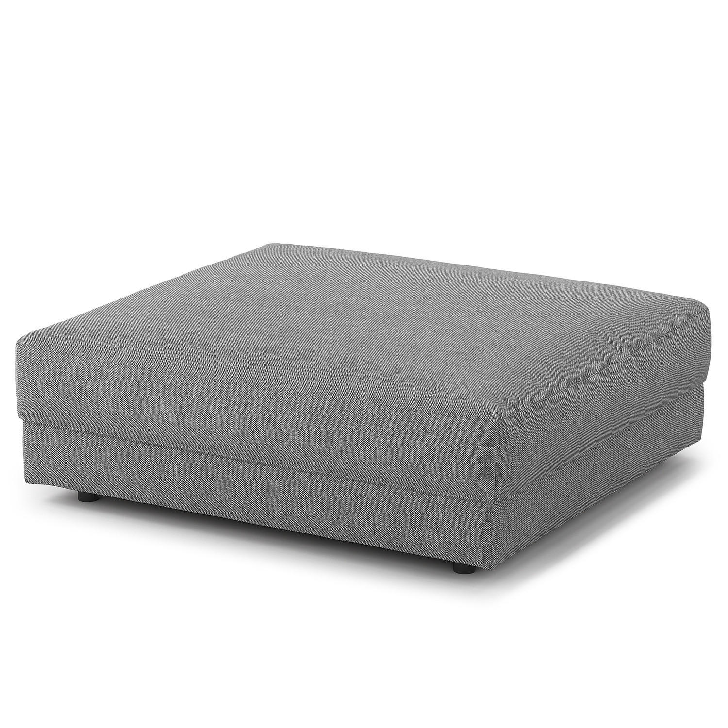 POLSTERHOCKER - Silberfarben/Schwarz, Kunststoff/Textil (105/38/117cm) - home24