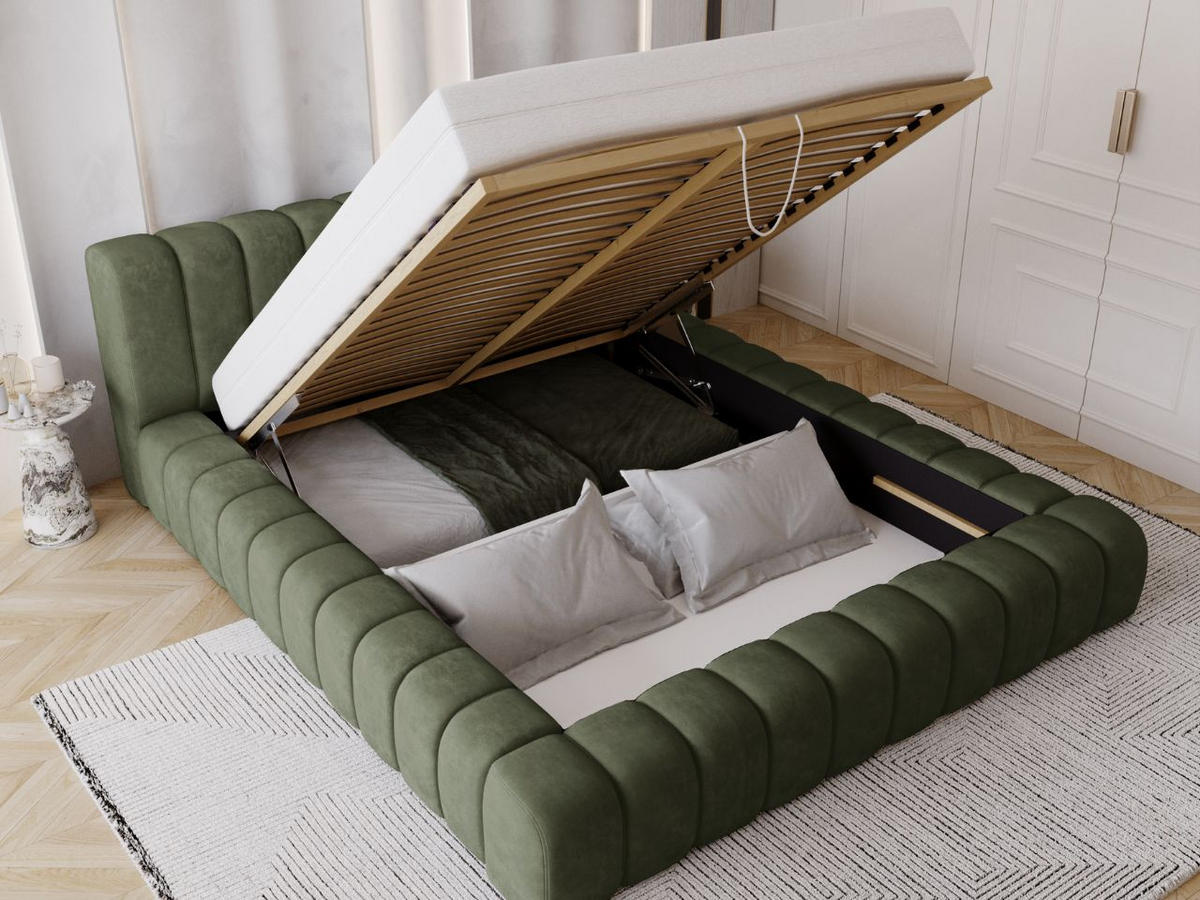 POLSTERBETT Italia 160x200 Grün - Grün, Textil (160/200cm) - Graingold