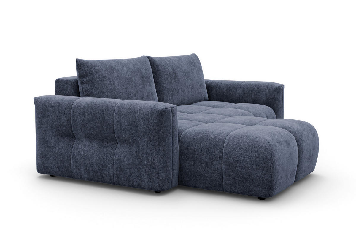 ECKSOFA VERONA 3-Sitzer links, Marineblau - Blau/Schwarz, Holz/Textil (224/173cm) - Courtois Laville
