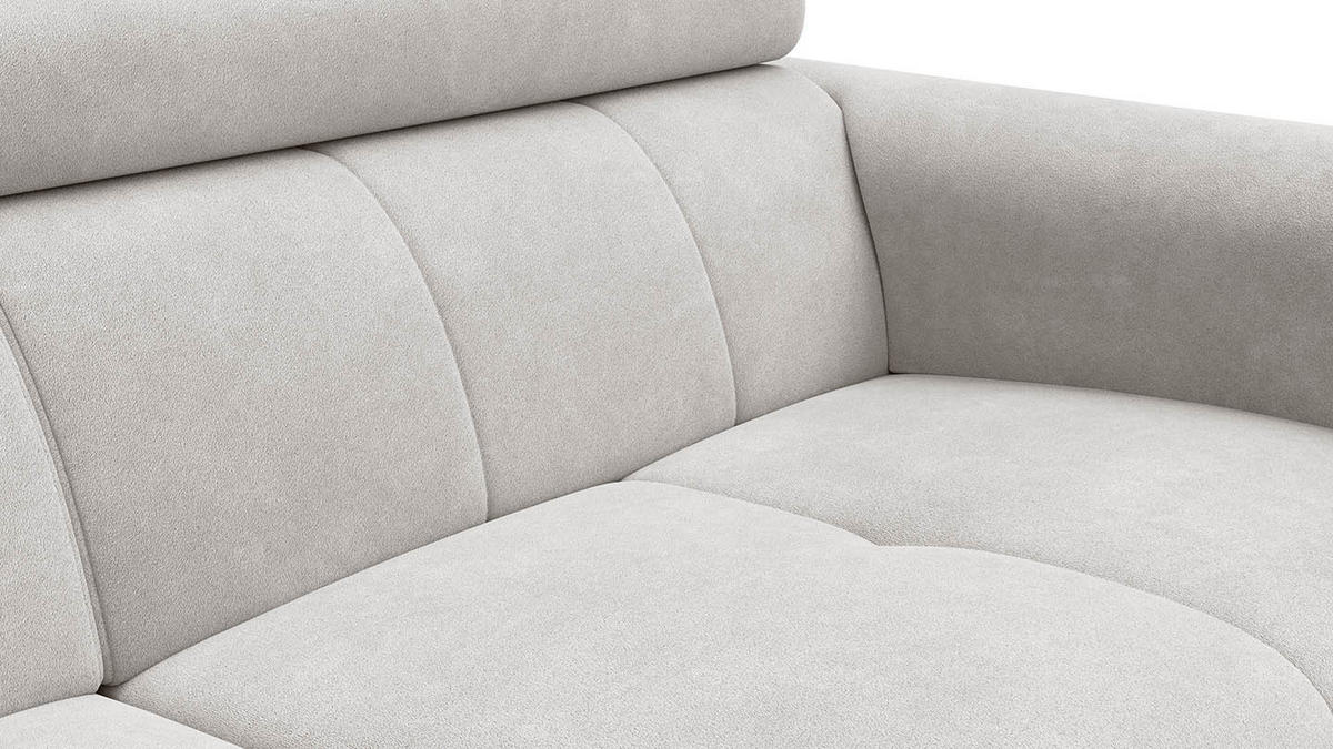 SOFA RODEN 3-Sitzer, creme, Veloursstoff - Creme, Holz/Textil (194/82/103cm) - Wozimo