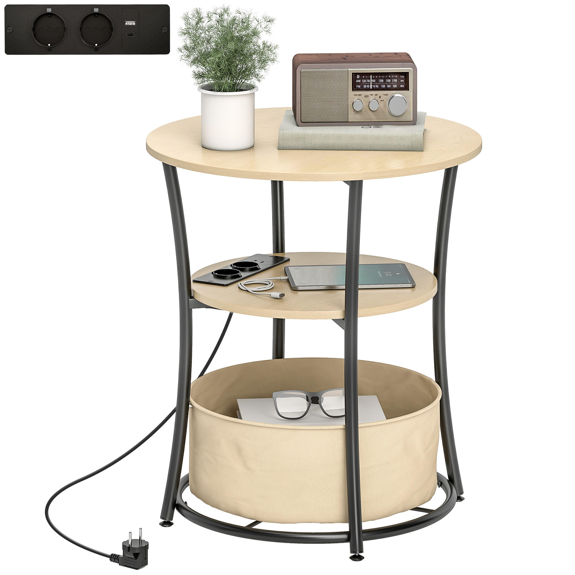 BEISTELLTISCH Beige 1 Stück - Beige, Metall (50/50/55.1cm) - GiPP