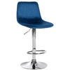 BARHOCKER Samt blau - Chromfarben/Blau, Textil/Metall (44/88/43cm) - CLP