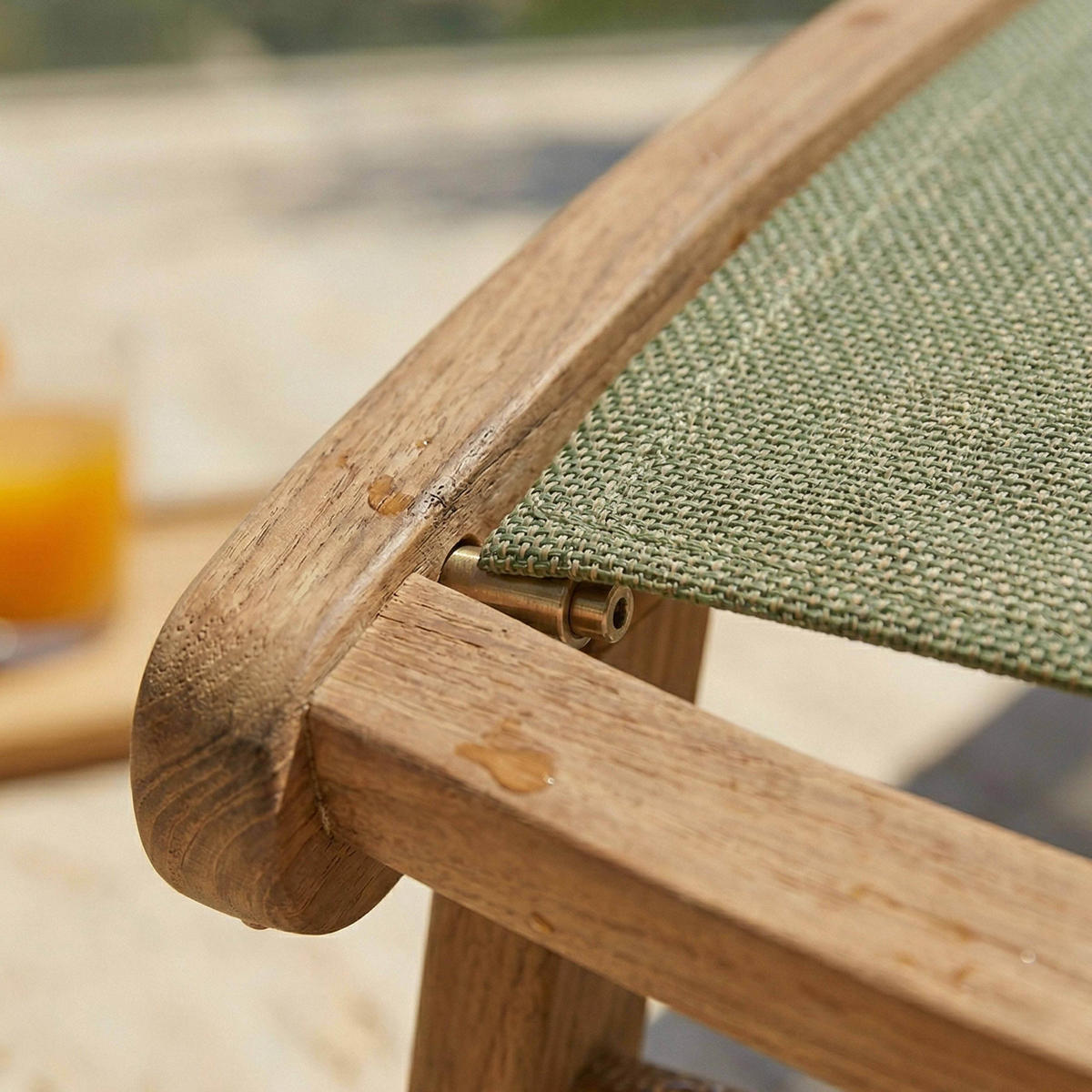 SONNENLIEGE 2-tlg., Salbeigrün - Grün, Holz (69/37/196cm) - Oviala