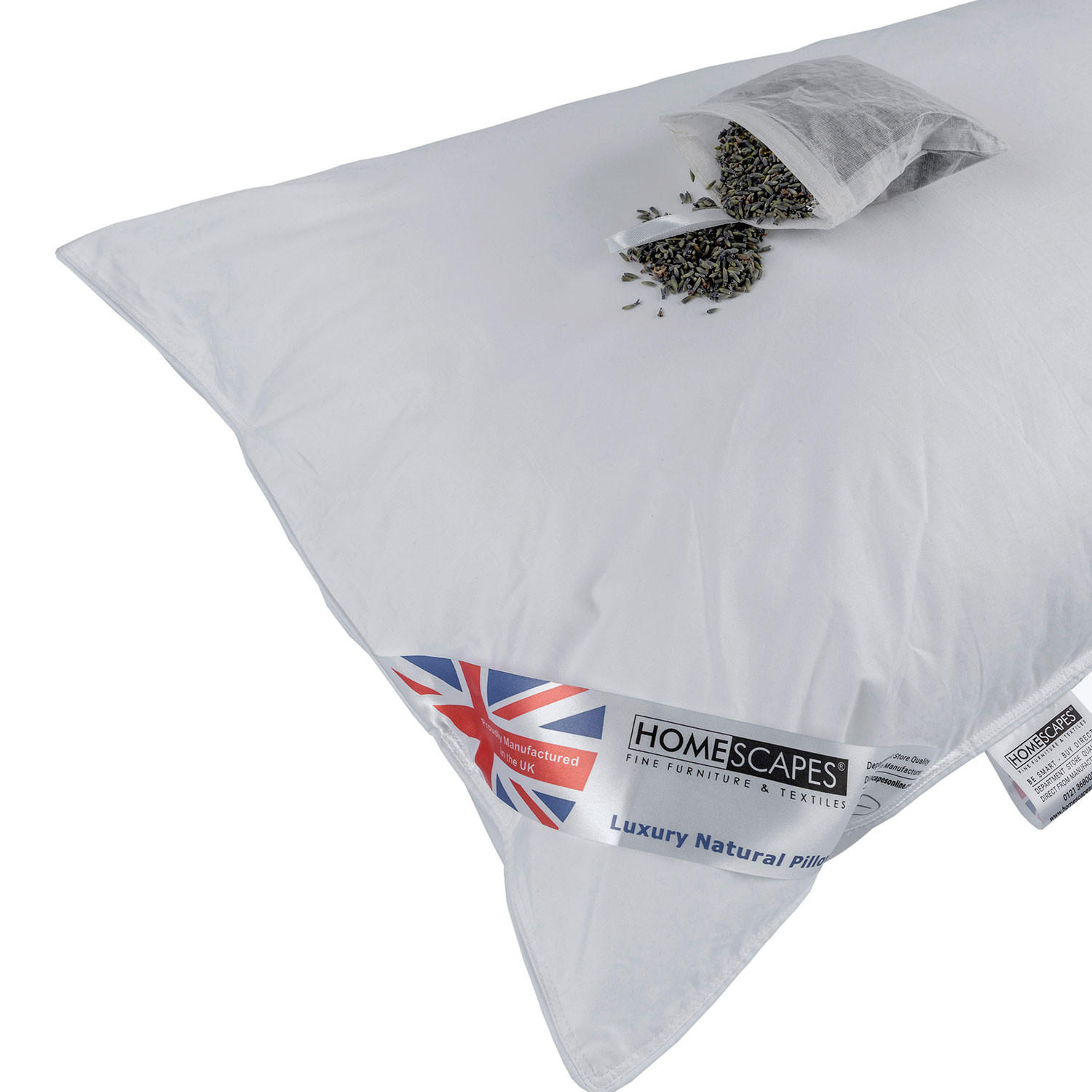 KOPFKISSEN Super-Mikrofaser mit Lavendel 48/74 cm - Weiß, Textil (48/74cm) - Homescapes