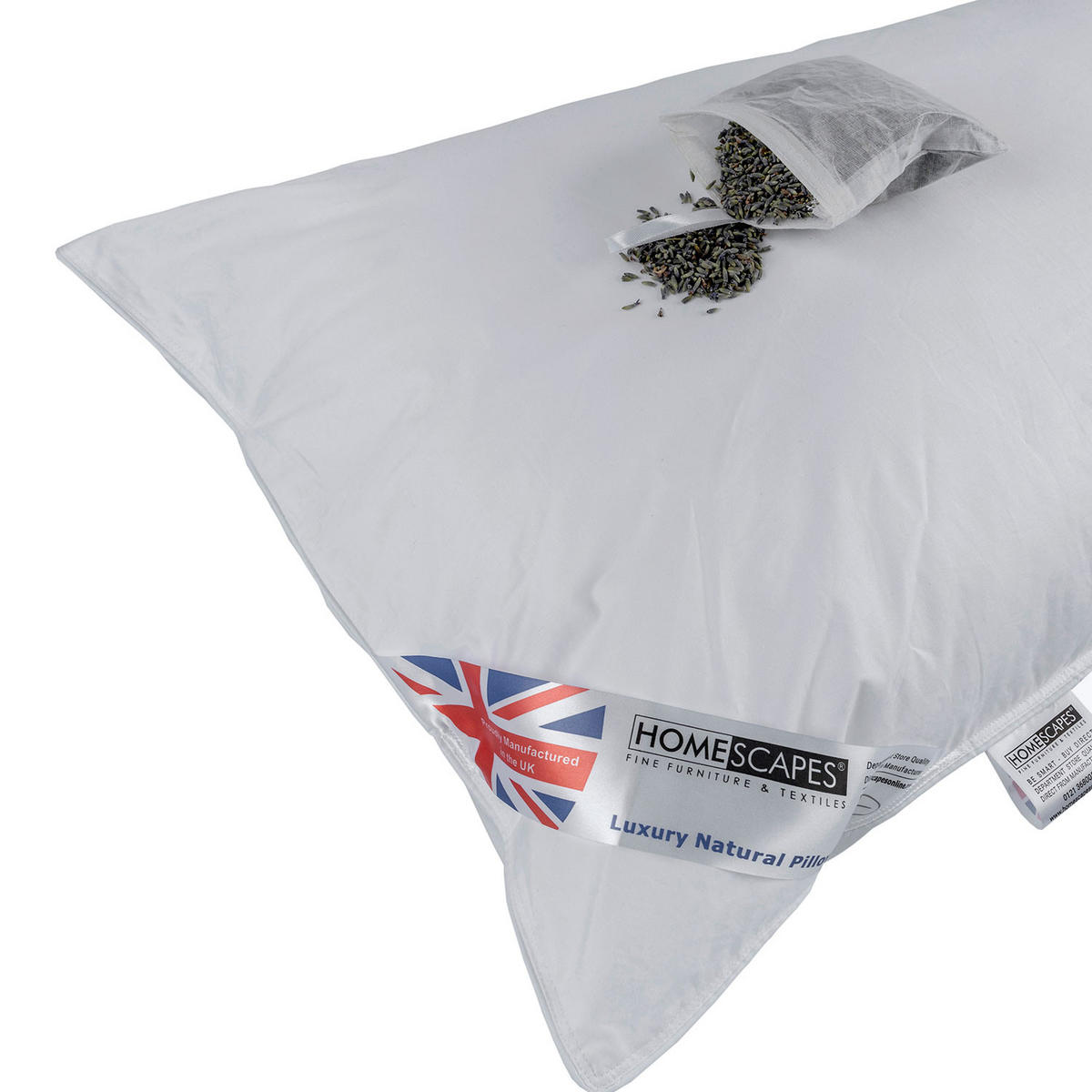 KOPFKISSEN Super-Mikrofaser mit Lavendel 48/74 cm - Weiß, Textil (48/74cm) - Homescapes