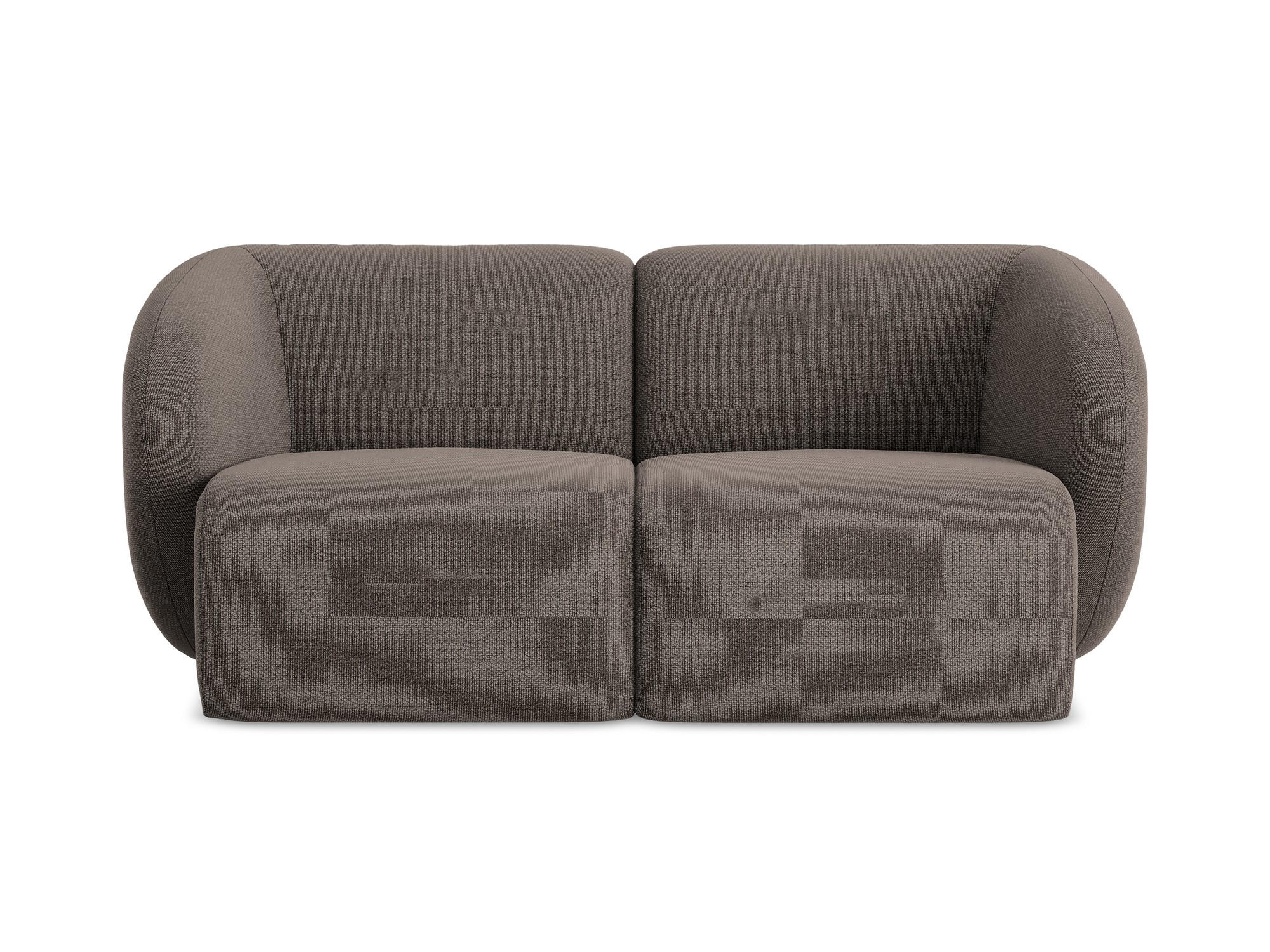 2-SITZER-SOFA Bouclé Stoff Braun - Schwarz/Mokka, Holzwerkstoff/Kunststoff (174/75/94cm) - Makamii