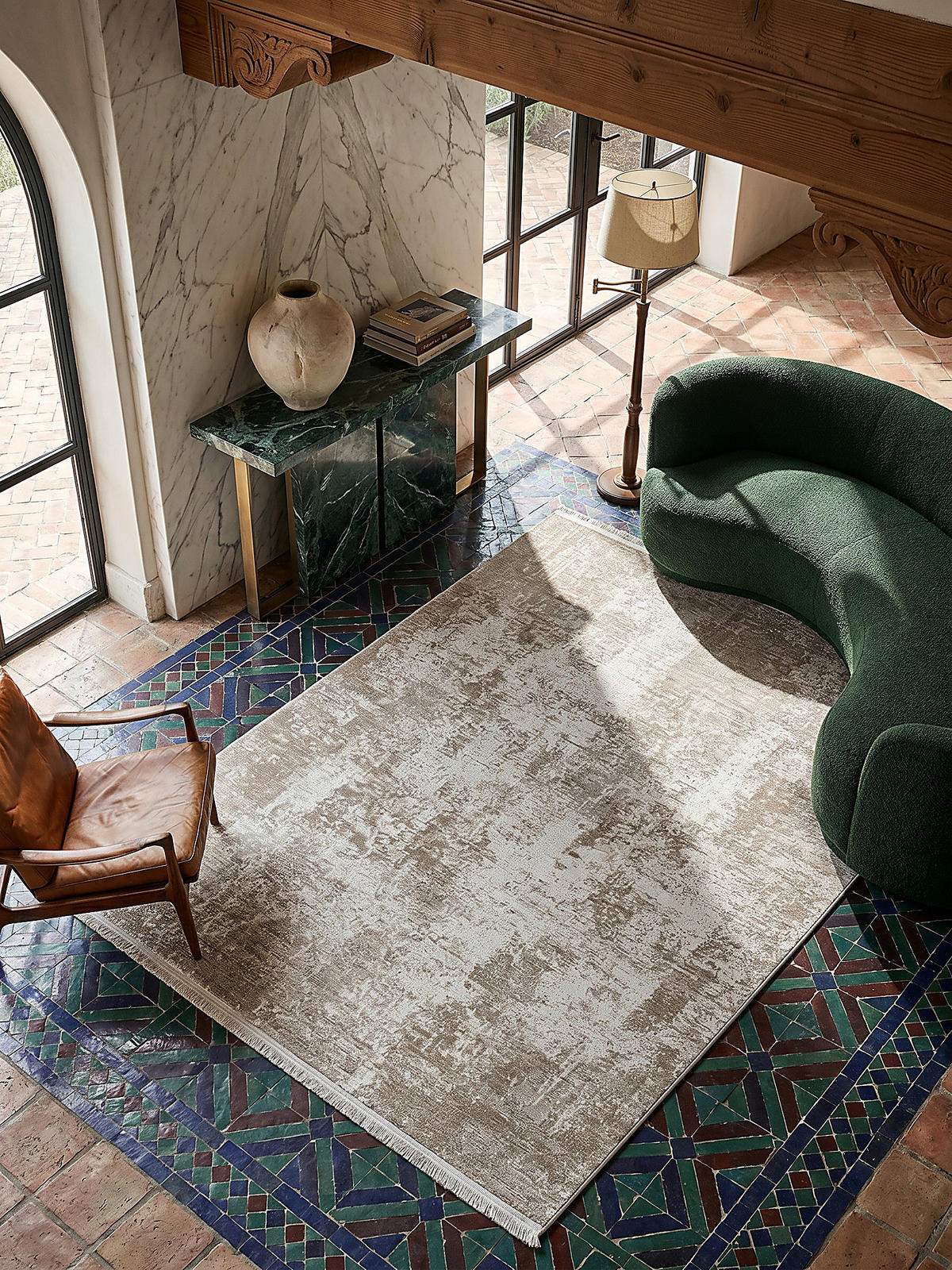 KURZFLORTEPPICH Vintage VARA Polyester Beige 160 x 230 cm - Beige, Textil (160/230cm) - KADIMA DESIGN