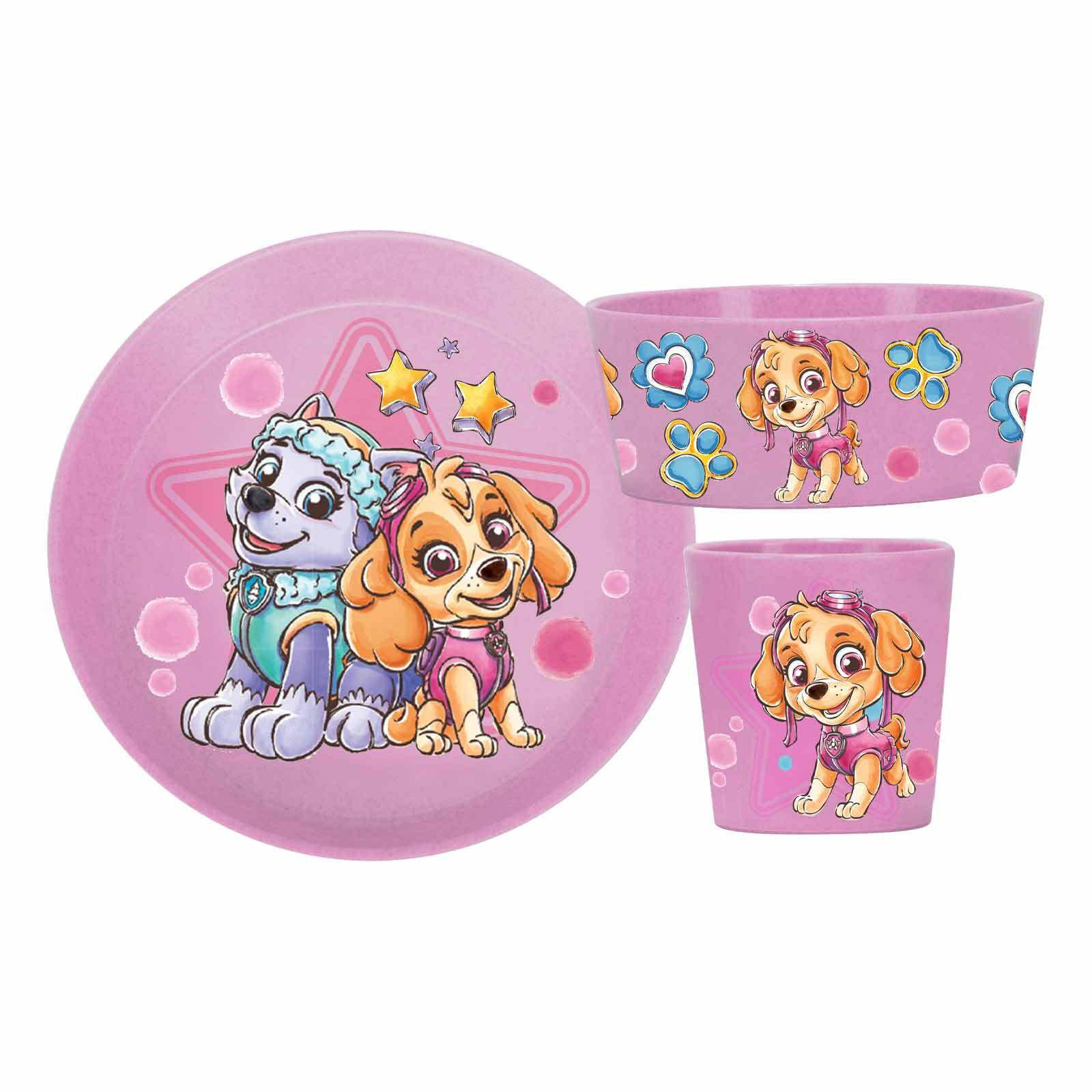 KINDERGESCHIRRSET Connect Paw Patrol organic pink 3er Set - Pink, Kunststoff (1/1/1cm) - Koziol