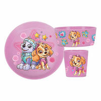 KINDERGESCHIRRSET Connect Paw Patrol organic pink 3er Set - Pink, Kunststoff (1/1/1cm) - Koziol