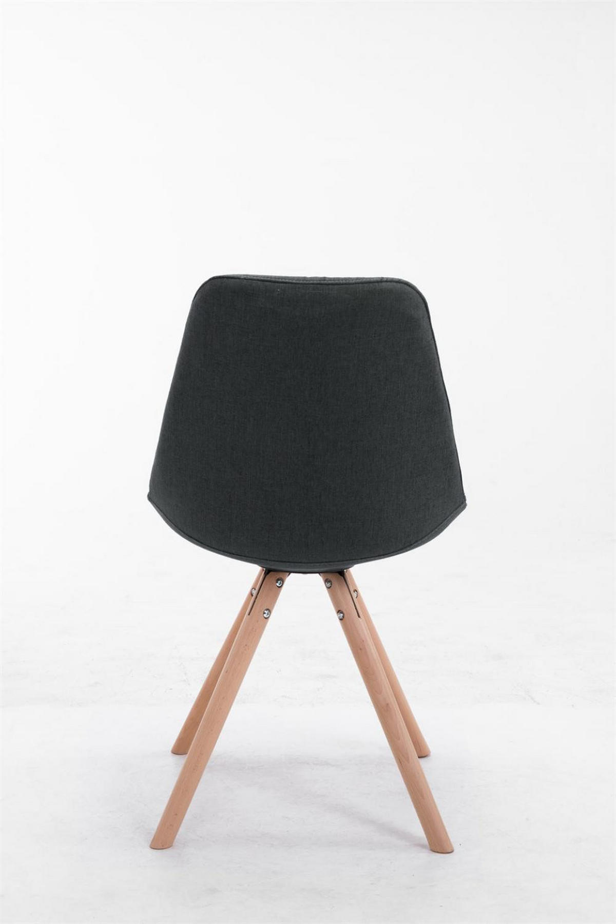 STUHL Stoff dunkelgrau - Eukalyptusholzfarben/Dunkelgrau, Holz/Textil (48/84/56cm) - CLP