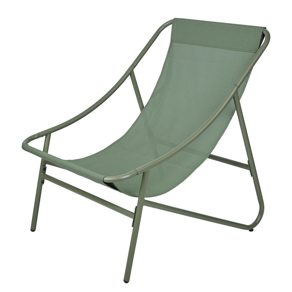 SESSEL Cozy Town mit Kissen - Stahl/PVC/Polyester - Grün - Olivgrün, Kunststoff/Metall (66/85/90cm) - Butlers