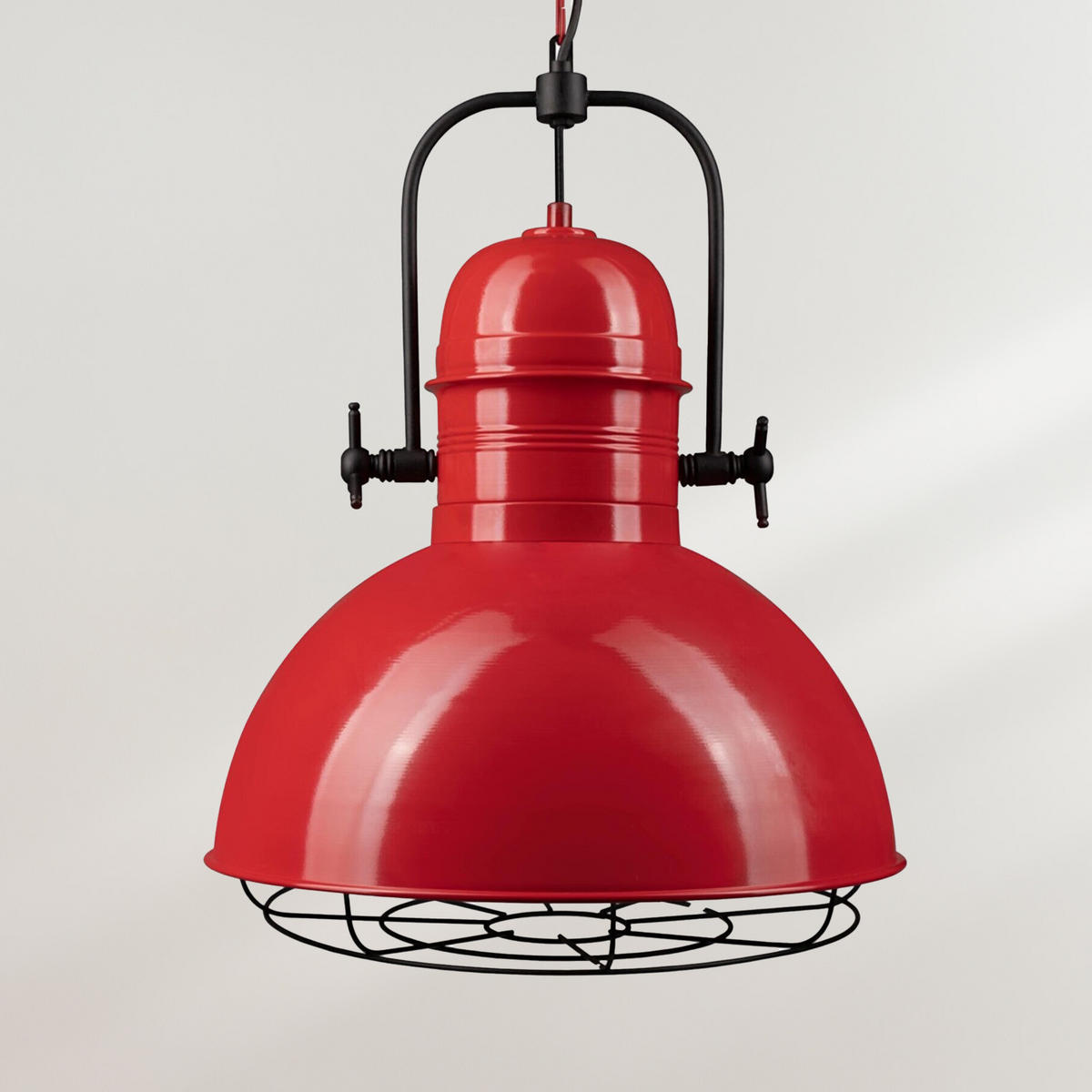 PENDELLEUCHTE Lampe Vintage 40/53 cm - Rot, Metall (40/53cm) - Bamyum