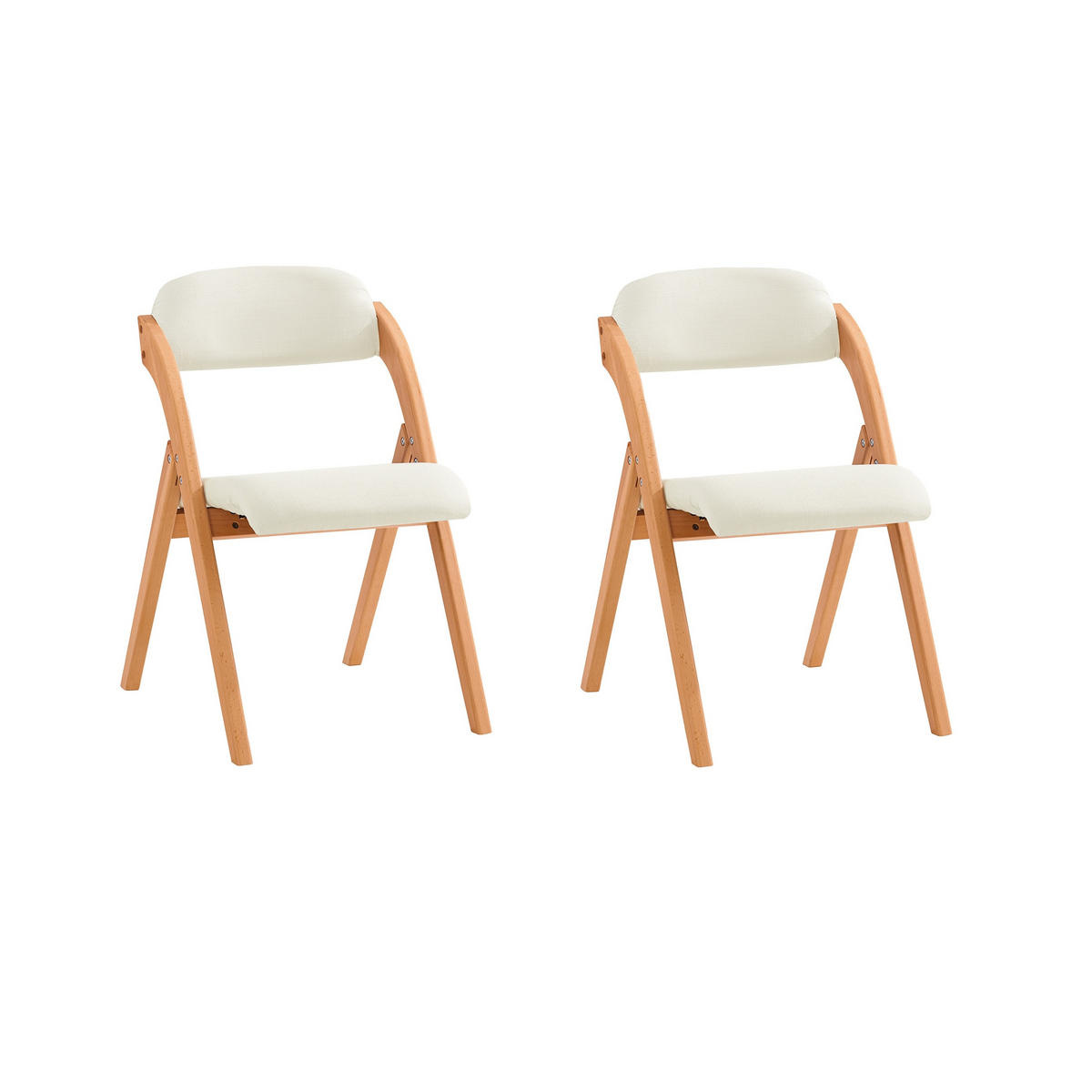 KLAPPSTÜHLEN 2 er set, Weiß - Weiß, Holz (47.5/77/59cm) - SoBuy