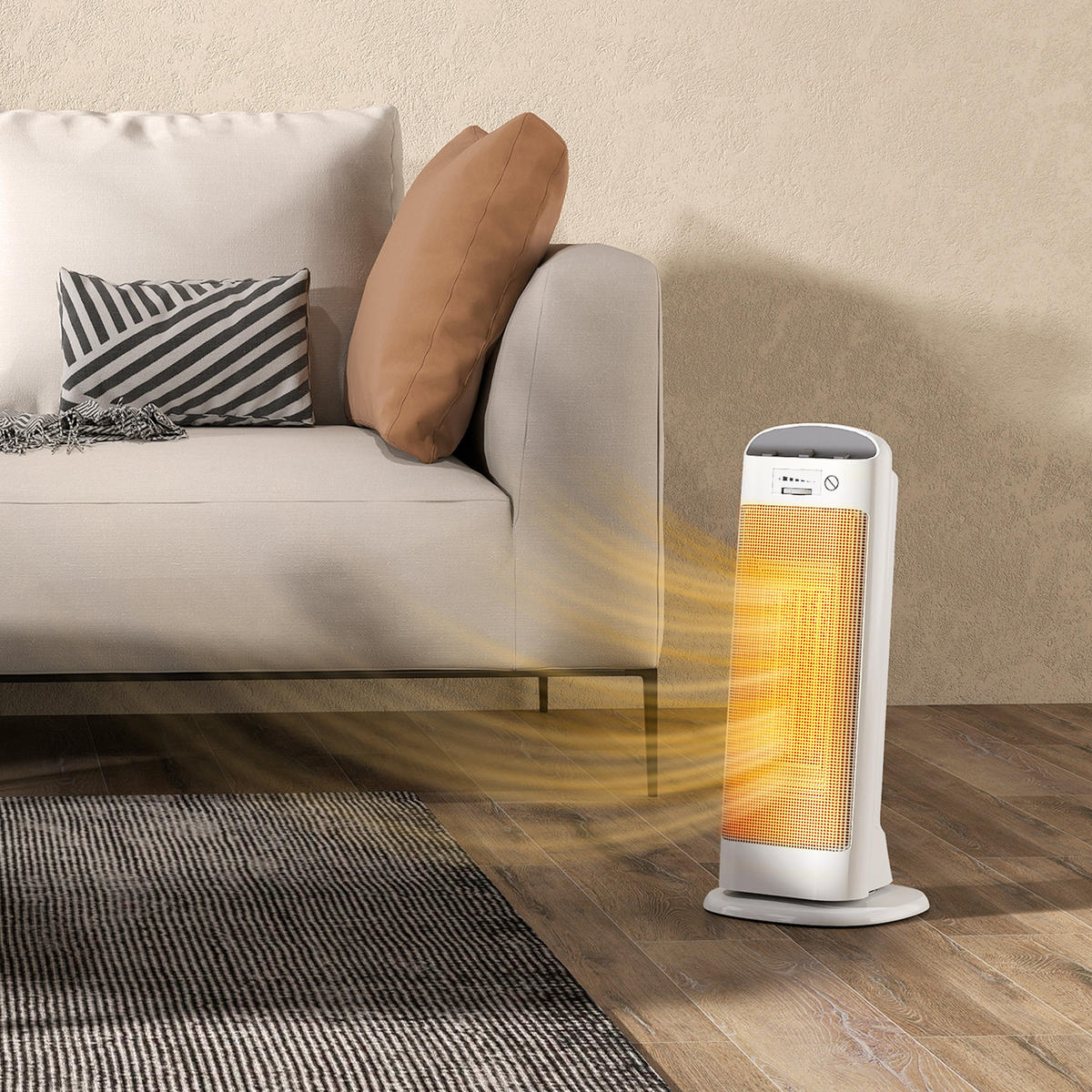 HEIZLÜFTER DE-17059 Keramik PTC 2000 W mit 4 Modi Weiß - Weiß, Kunststoff (20/49/20cm) - ComfortXL