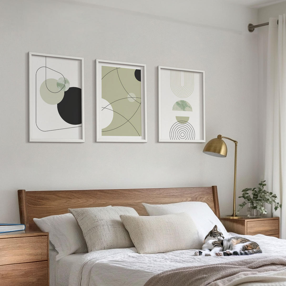 WANDBILDER 3er-Set - 40x60 cm Weißer Rahmen - Abstrakte Formen und Farben - Weiß, Kunststoff (40/60cm) - ArtPrintCave