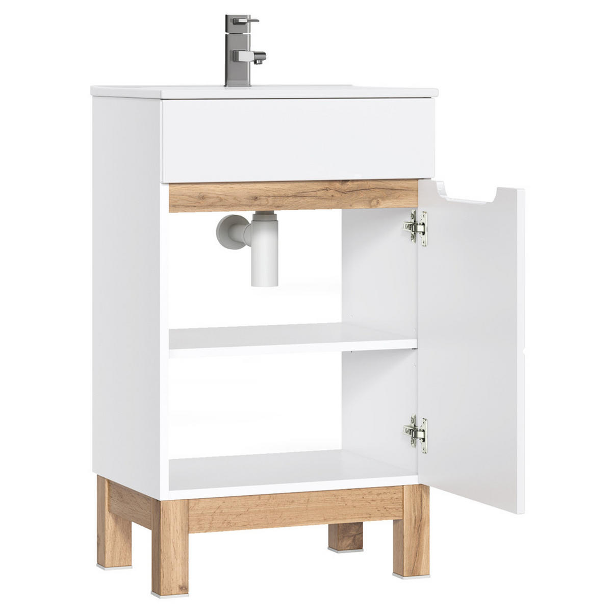 WASCHTISCH Solna-56 - Weiß, Holzwerkstoff (52/85/40cm) - Lomado